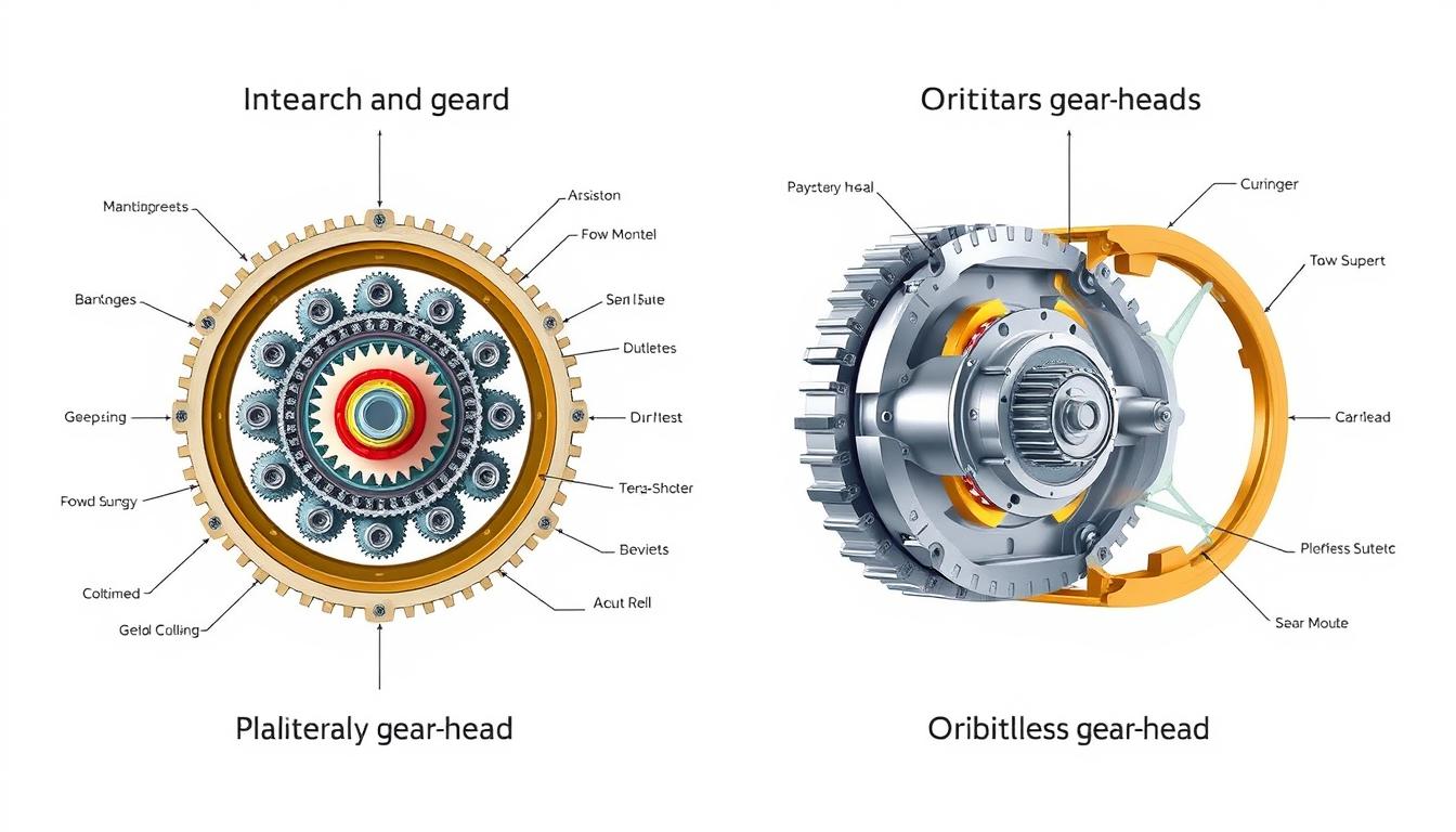 Comparison of planetary and orbitless gear-heads